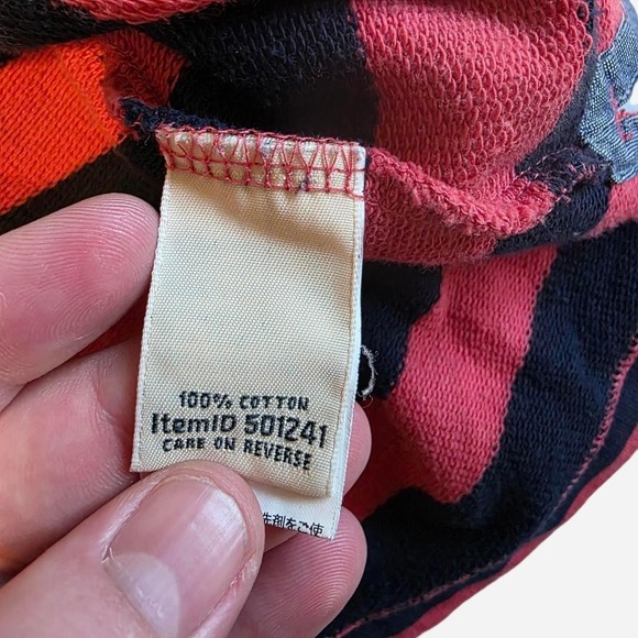 L.L. Bean Men's XL striped long sleeve pullover in red and navy - Picture 4 of 8